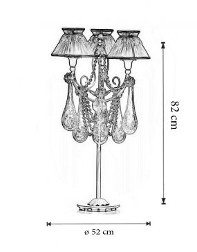 Dimensiuni Lampa de masa 1823